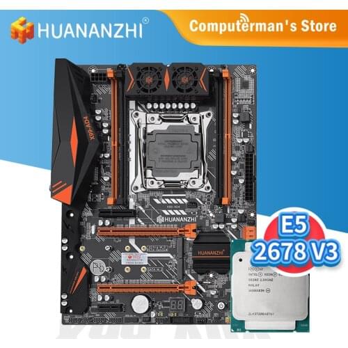 HUANANZHI X99 AD4 X99 Motherboard combo kit set Intel XEON E5 2678 V3 support 4 * DDR4 RECC NON-ECC memory M.2 USB3.0