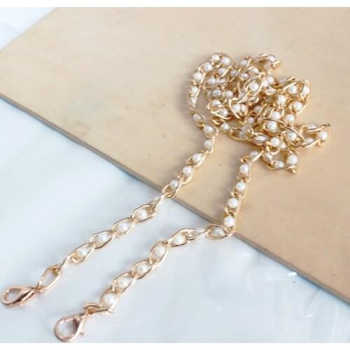 Sweet Portable Imitate Pearl Bag Strap Belt Handles Chain Women Handbag Shoulder Bag Strap Replacement Long Bag Accessories