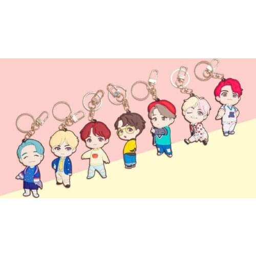 Cute cartoon Bangtan boys Keychain Cute pendant key chain K-pop bangtan boys V jimin suga jungkook