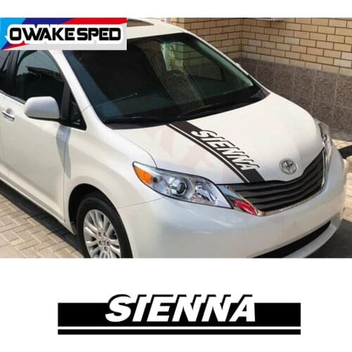 For Toyota SIENNA Car Hood Bonnet Sticker Sport Stripes Auto Engine Cover Decor Vinyl Decals Exterior Accessories