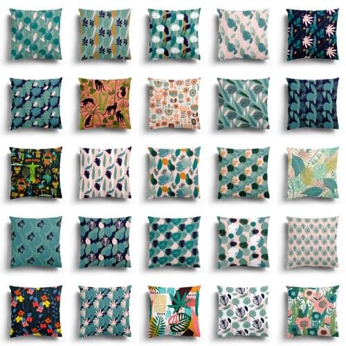 Nordic creative leaves series pillowcase short plush fabric car living room sofa home theme decoration pillowcase large size