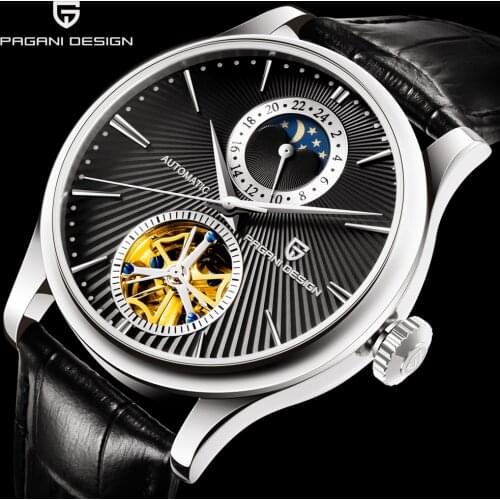 PAGANI DESIGN Mens Watch Top Brand Luxury Mens Tourbillon Automatic Mechanical Watch Stainless Steel 100M Waterproof Watch