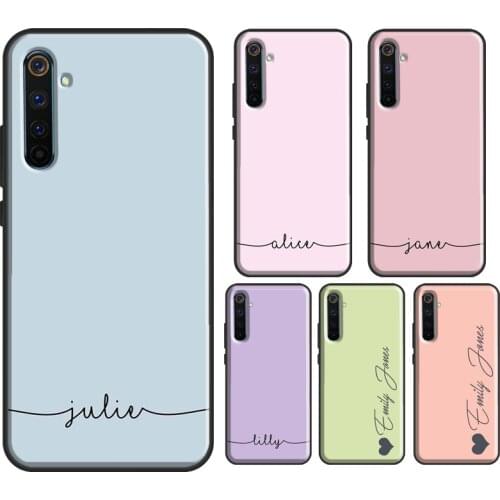 Personalised Custom Name Pastel Tones Case For Realme 7 Pro 6 C3 XT X7 OPPO Find X2 Pro Reno4 For OnePlus 8 7 Pro Nord Coque
