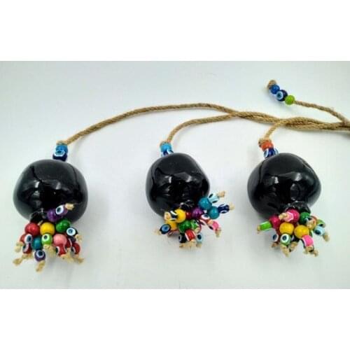 Gift Ceramic 3 ^ pcs Evil Eye Beaded Mini Pomegranate wall Decoration wall graphics gráficos de parede настенная графика