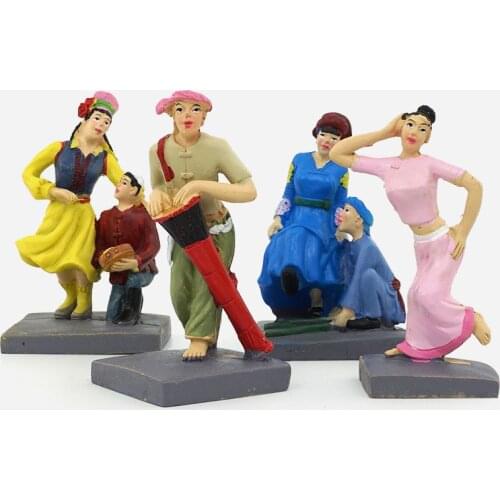 Resin model figure Psychological sand table dance figure 4pcs/set