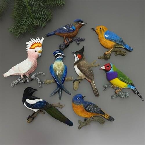 QIQIPP Refrigerator magnet semi-dimensional animal and bird refrigerator magnet resin decorative magnet