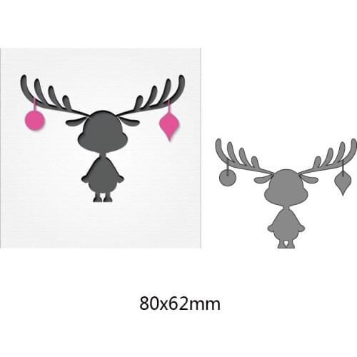 Christmas Deer Metal Cutting Dies for DIY Scrapbook Album Embossing Paper Craft Handmade Creative Cards Dies 8*6.2cm