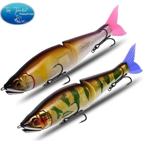 CF Lure Fishing Lures 220mm 10color Jointed minnow Wobblers ABS Body with Soft Tail SwimBaits soft lure for pike and bass