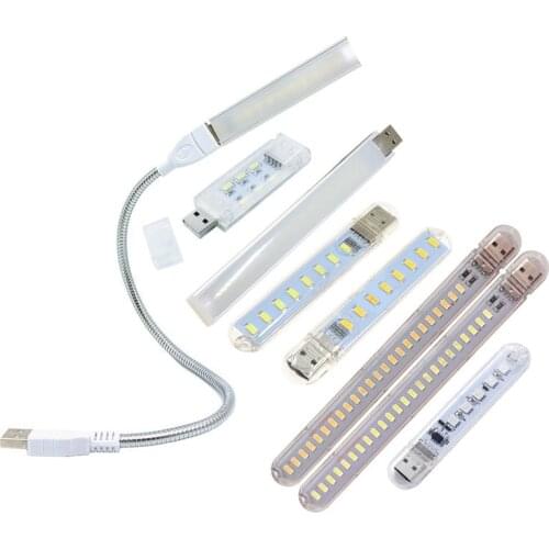 Metal Extended Line 5V USB LED Light Lamp 5led 10led 20led 24led White RGB Book Reading Lights for Notebook Laptop PC Computer