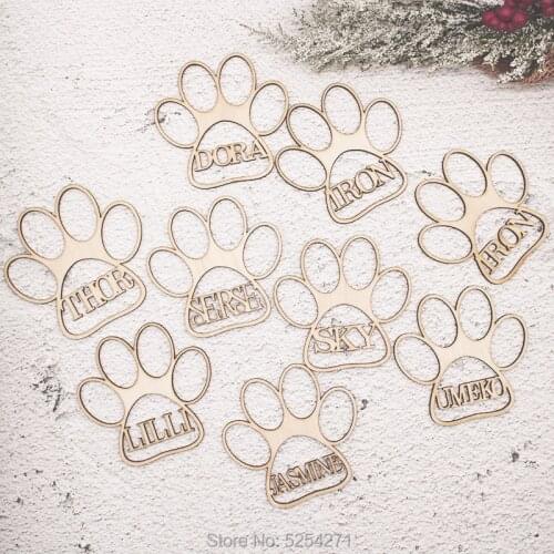 Pet name ornament, Personalized dog wooden christmas gift, Pet paw name engrave, Xmas tree decoration, Custom wooden new year gi