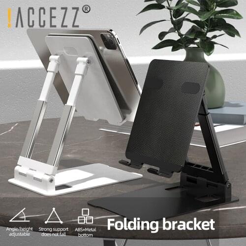 !ACCEZZ Universal Desktop Tablet Holder Foldable Mobile Phone Stand Adjustable for iPhone 12 iPad Xiaomi Samsung Table Universal