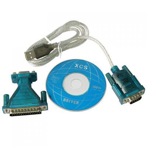 USB 2.0 To Serial DB 9 Pin RS232 Cable+ 25 Parallel Adapter Connector Win 7
