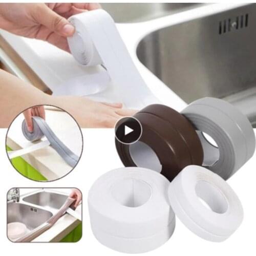 Waterproof Adhesive Tape Kitchen Bathroom Sink Wall Sealing Tape Home Hardware Tools DIY Self Adhesive Tape White PVC Material
