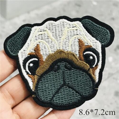 8Pcs Animals French Bulldog Dog Tiger Embroidery Sew On Patches Applique Badge Craft DIY For Children Clothes Trousers Sticker