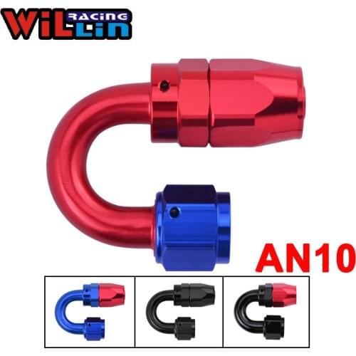WILLIN - AN10N Aluminum Swivel Hose End 180 degree Swivel Hose fitting Oil/Fuel Fitting Adaptor Oil cooler hose fitting