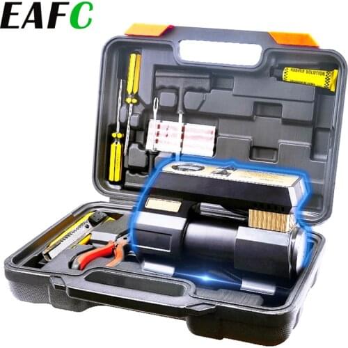 Tool Box) Car Inflator Pump 12V Portable Electric Air Compressor Air Pump Tire Inflator Pump for Car Motorcycle Bicycle