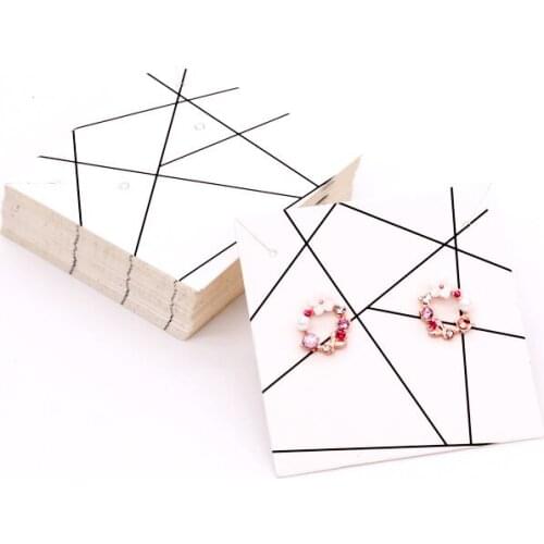 100pcs 6x6cm White Handmade Lovely Jewelry Cards Necklace/Earring Pendant Packing Cards Paper Jewelry Displays Cards For DIY