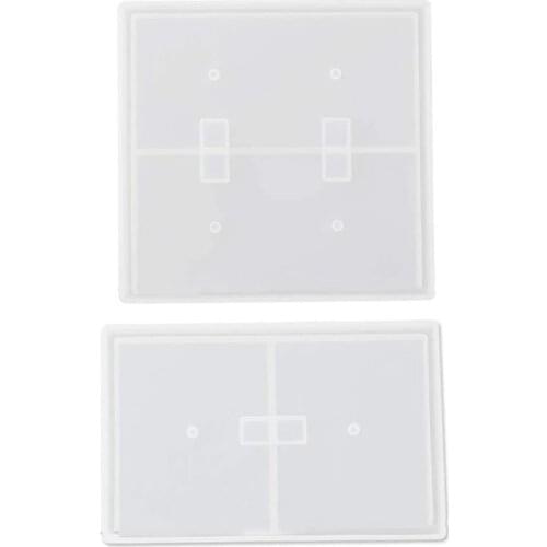 2PCS Silicone Mold Epoxy Mold Rectangular/Square DIY Craft Wall Panel Art Supplies Home Decoration Household Accessories