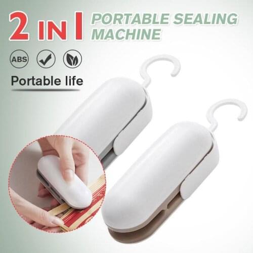 2 IN 1 Portable Sealing Machine Portable Mini Sealing Machine Kitchen Storage and Organization Household Sealing Food Clip Heat