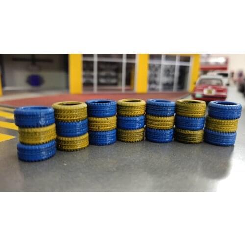 50Pcs 1:64 Car Model Tires Scene Accessories Decoration Collection Racing Tires