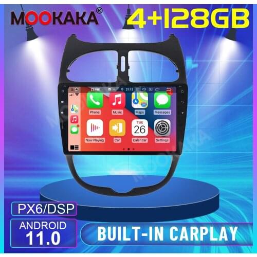 Android 10 4G +64G Car DVD GPS Multimedia Player For Peugeot 206 2000-2016 Navigation Head Unit Auto radio stereo Carplay DSP