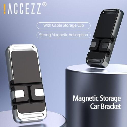 !ACCEZZ Mini Magnetic Car Phone Holder With Cable Clip For iPhone Samsung Xiaomi Universal Phone Stand Car GPS Dashboard Bracket