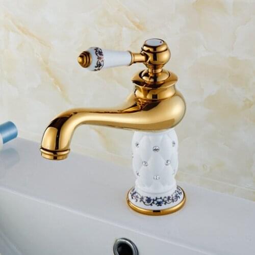 Free shipping three color available Newly Ceramic gold bathroom basin mixer tap with flexible hoses DONA4016