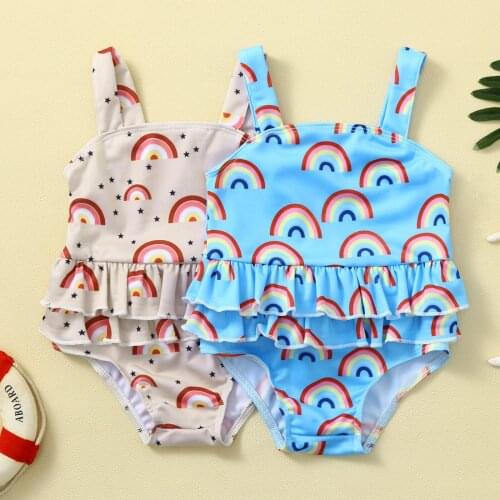 Toddler Baby Boys Girls Rainbow One Piece Swimwear Swimsuit Beach Bathing Suit kids swimwear for girls bimba детские костюмы