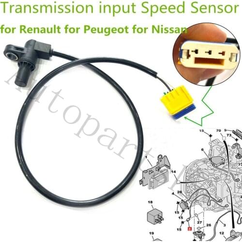 Automatic Transmission Input Speed Sensor 252929 7700100008 For Gearbox HDI DPO AL4 Peugoet 206 307 Citroen C3 C4 C5 Renault