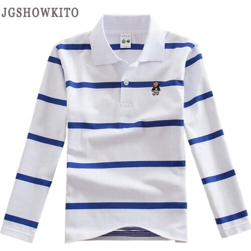 Childrens T-shirt Long Sleeve Polo Shirts Boys Kids Stripes Tops Baby Boy Sports Polos Teneege Boys Clothes