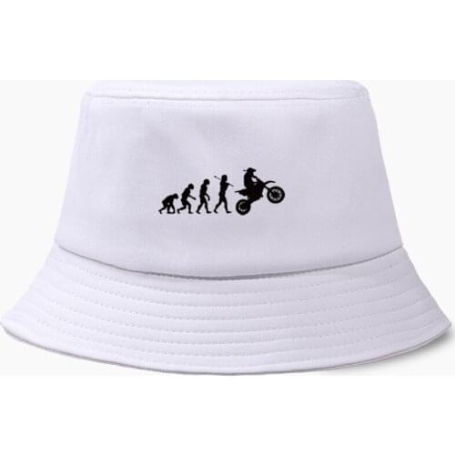 Dirtbike Evolution Motocross Panama Cap Bucket Hats Fishing Hat Women Men Bob Panamas Fisherman Caps Foldable Cotton Street Wear