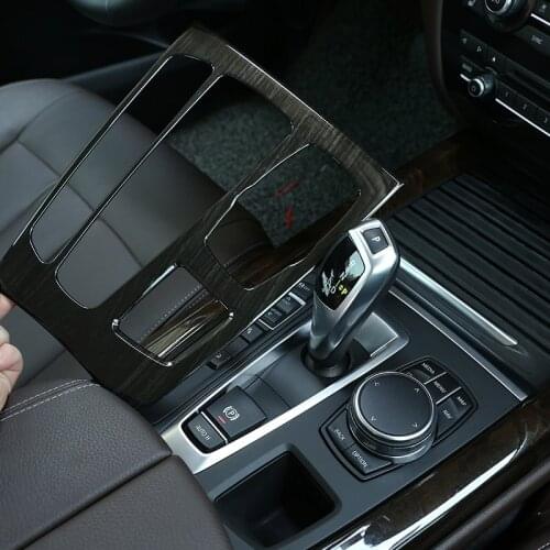 For BMW X5 X6 F15 F16 2014-2019 ABS Carbon Fiber Texture Car Center Gear Shift Panel Cover Frame Cover Stickers Car Accessories