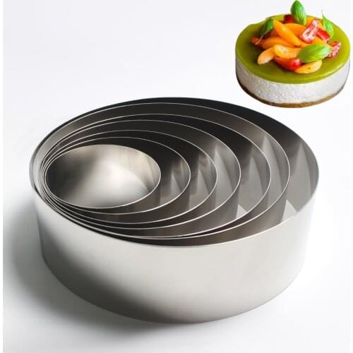 Stainless Steel Mousse Ring Cheese Thousand Layer Mold Fondant Mousse Ring Baking Tool Cake Mould Round Cake Decorating Tools