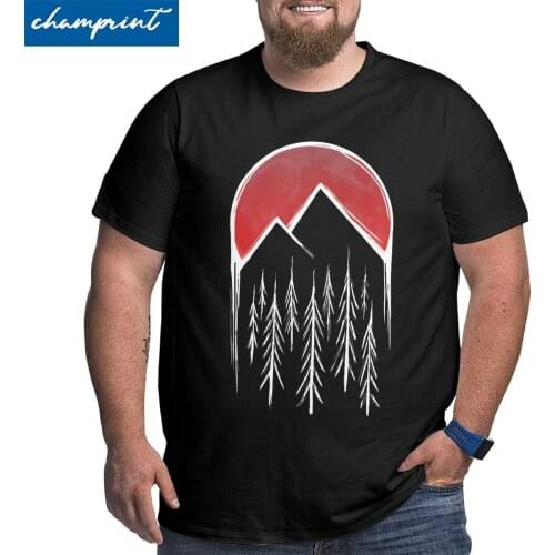 Twin Peaks T Shirts Men Cotton Vintage T-Shirts Round Neck Cooper Red Pine Tree Moon Big Tall Tees Big Size 4XL 5XL 6XL Clothing