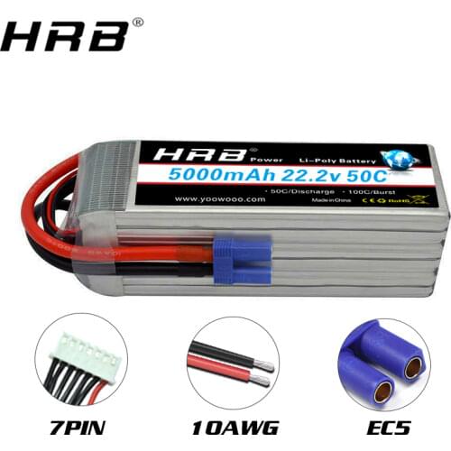 HRB 6S 22.2V Lipo Battery EC5 2200mah 2600mah 3300mah 4000mah 5000mah 6000mah 8000mah 10000mah 12000mah 16000 22000mah RC Parts