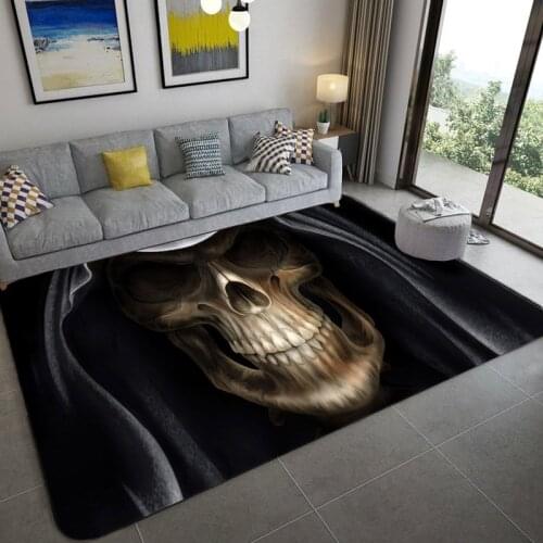 Nordic Skull Pattern Carpet Soft Flannel Home Large Carpets for Living Room Bedroom Area Rug Coffee table Mat 3D Printed Rugs