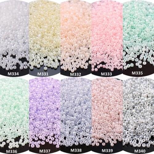 Multi Size 1.5mm 2mm 3mm 4mm Ceylon Round Glass Seedbeads Macaroon Cream Spacer Beads For DIY Jewelry Making Bracelet Accessory