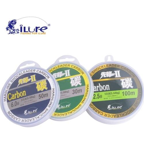 ILure leada 100% carbon fiber fluor fishing lines carbon fiber 30mt 50mt 100mt spool super strong guide 60lb 80lb free shipping
