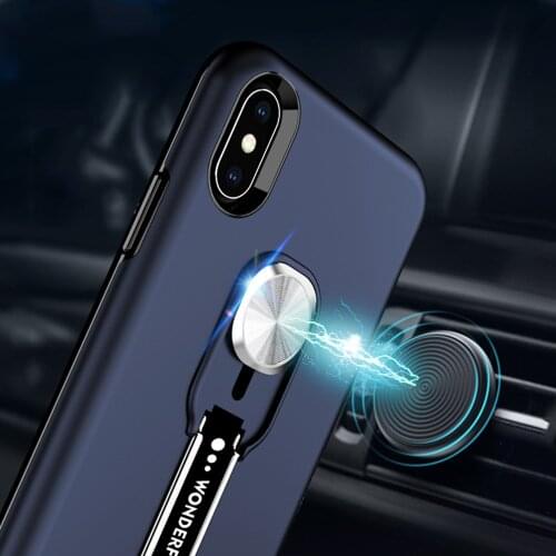 Magnetic Solid Phone Case for iPhone 11 Pro Max XR Xs Max Soft Luxury White Black Ring Cases for iPhone 6s 7 8 Plus SE Cover Hot