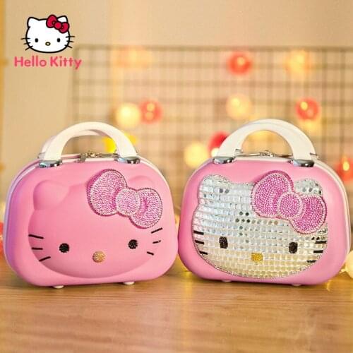 Hello Kitty Fashion Lady Cartoon Cute Makeup Case Simple Portable Portable Childrens Storage BoxSuitable for girls