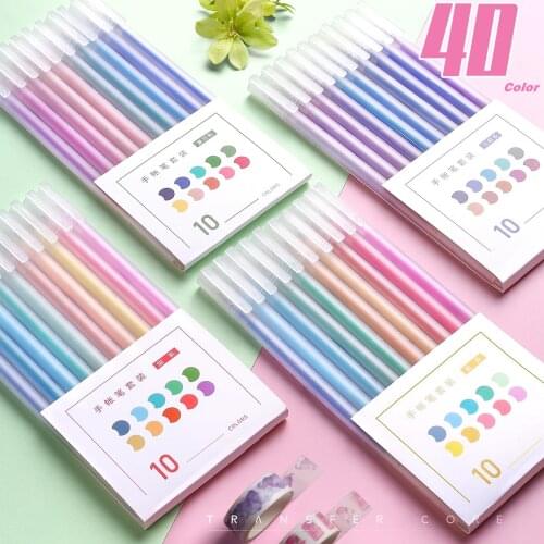 10pcs/set Morandi Sweet Gel Pens Set Micron Tip Quick Dry Ink Marker Liner Highlighter Drawing kawaii journal supplies E6247