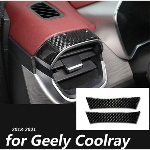 Carbon Fiber Sticker For Geely Coolray 2018-2021 Proton X50 BINYUE PRO Anti-reflective Patch Car Air Outlet Decoration Accessory