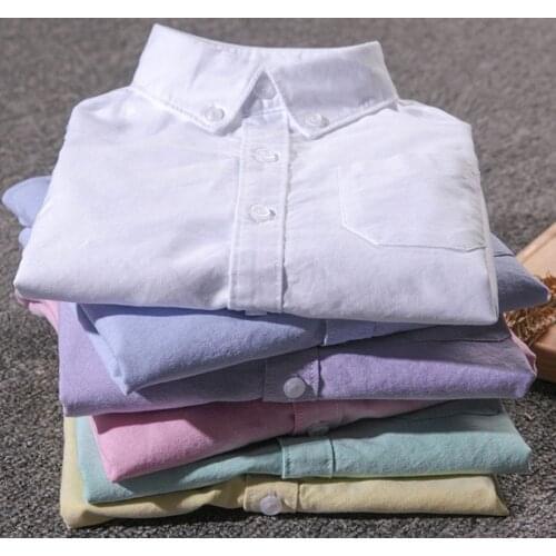 New 2019 Spring Childrens Clothes Boys Shirts Causal Solid Long Sleeve Cotton Baby Boy Shirts for Kids Girls Formal Shirts Tops