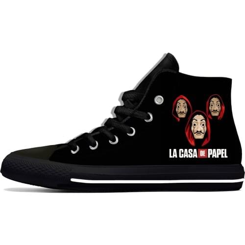 La Casa De Papel we are resistance Novelty Design Lightweight High Top Canvas Shoes Men Women Casual Breathable Sneakers