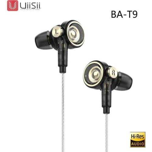 New UiiSii BA-T9 2BA+1DD 6 Driver Hybrid Technology HiFi In-Ear Earphones Earbuds for iOS and Android Xiaomi phone