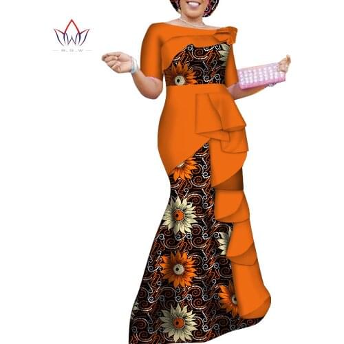 Vestidos African Dresses for Women 2021 Dashiki Elegant Party Dress Plus Size Srapless Traditional African Clothing WY4152