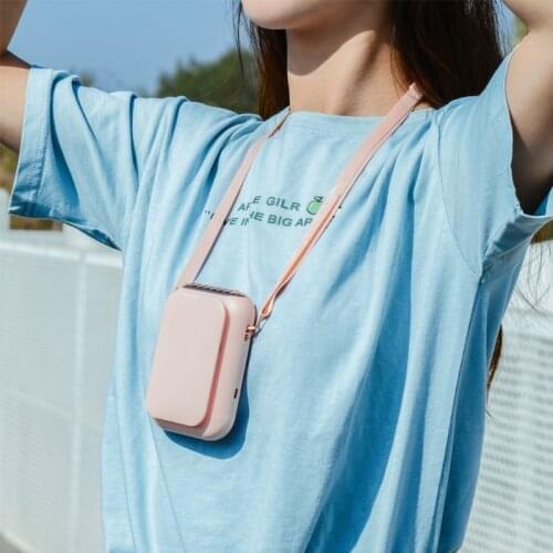 Portable Hanging Neck Fan USB Rechargeable 3 Speed Adjustable Air Cooler Handheld for Travel Home Office Use