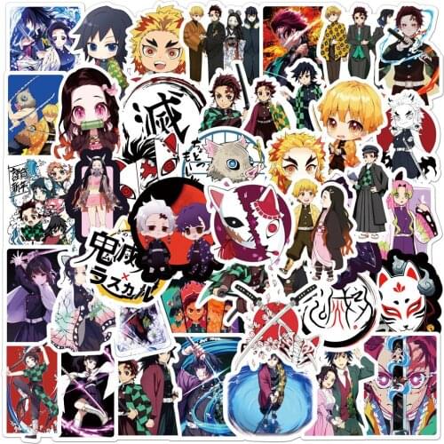 10/30/50PCS Japan Anime Demon Slayer Kimetsu No Yaiba Stickers Decal DIY Motorcycle Luggage Guitar Skateboard Waterproof Sticker