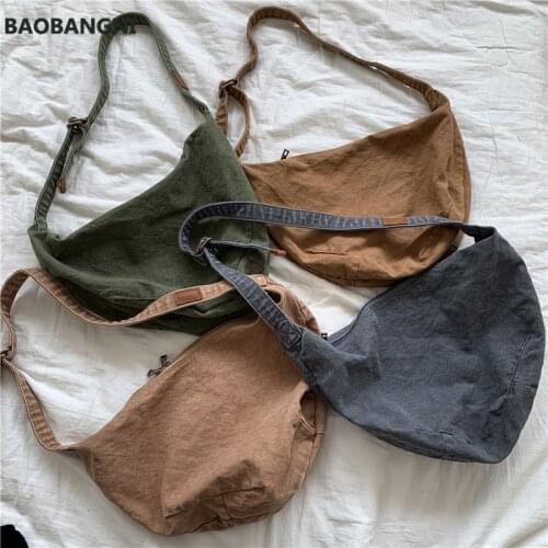Casual Canvas Crossbody Bag for Women Fashion New Tote Designer Unisex Dumpling Shoulder Bag Girl Book Handbag Purses