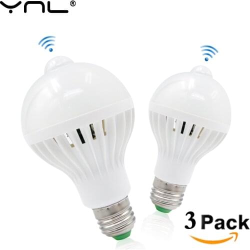 3PCS/Lot Led PIR Motion Sensor Light E27 220V LED Lamp 5W 7W 9W Bulb PIR Infrared Body Lamp With The Motion Sensor Auto Smart